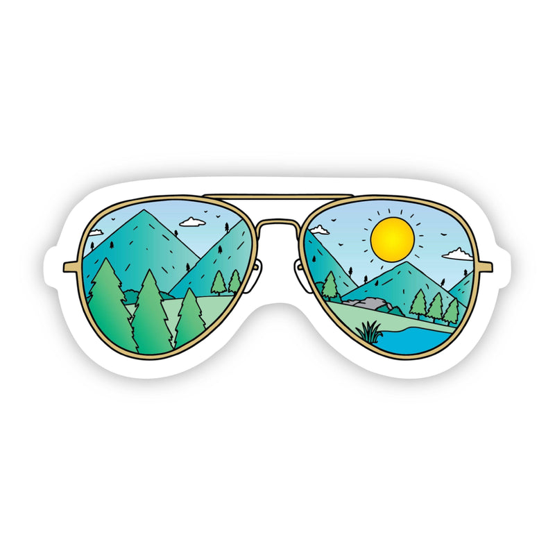 Sunglasses with Mountains Sticker