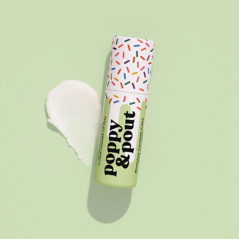Poppy & Pout Birthday Confetti Cake Lip Balm - Green