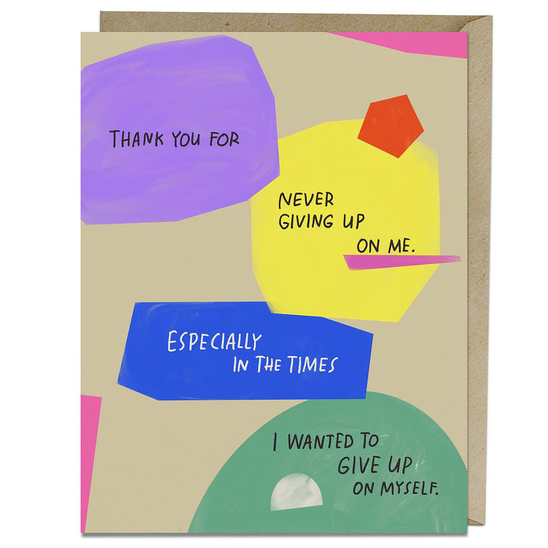 "Never Giving Up" Thank You Card