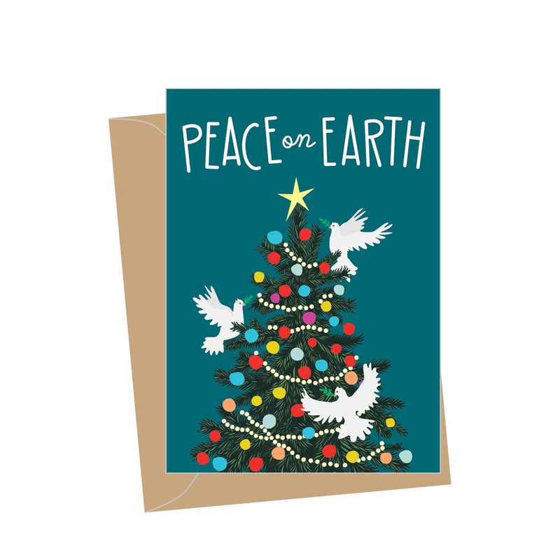 Mini Peace on Earth Holiday Tree, Folded Enclosure Cards