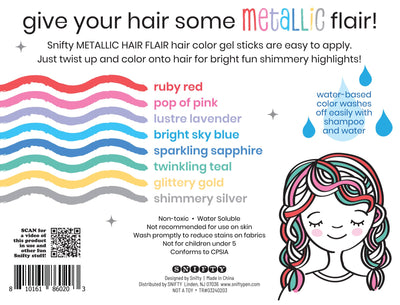 METALLIC HAIR FLAIR Shimmery Hair Color Gel Sticks - Set of 8