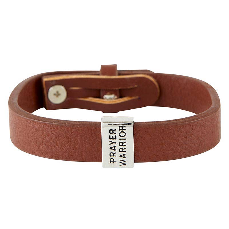 "Prayer Warrior" Faux Leather Bracelet