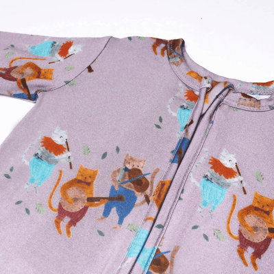 Kittens Zippered Open Bottom Sleeper: 0M-3M
