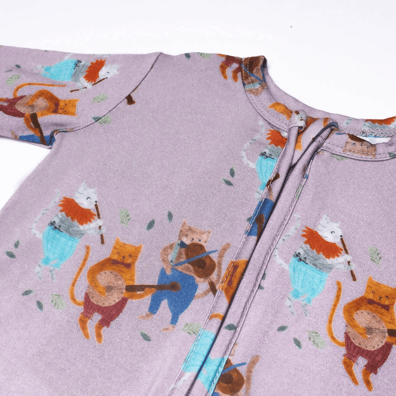 Kittens Zippered Open Bottom Sleeper: 0M-3M