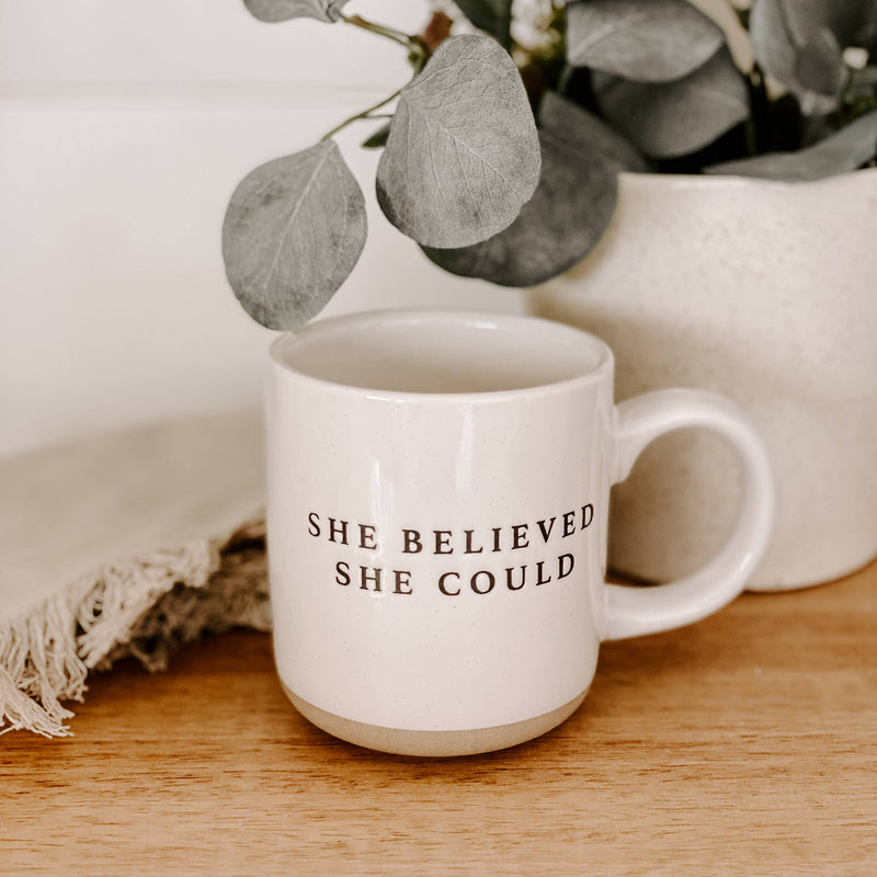 "She Believed She Could" Stoneware Coffee Mug