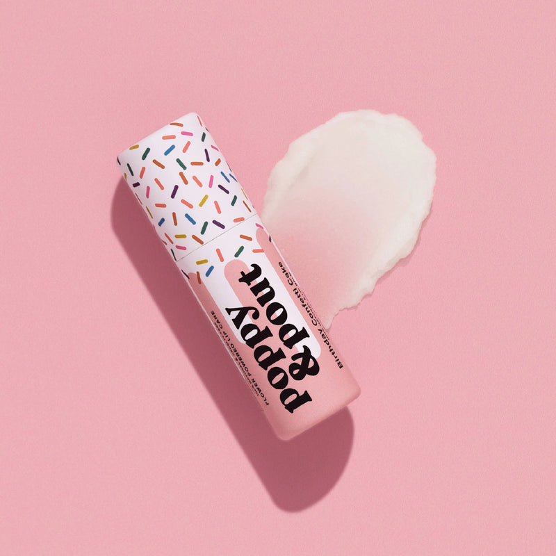 Poppy & Pout Birthday Confetti Cake Lip Balm - Pink