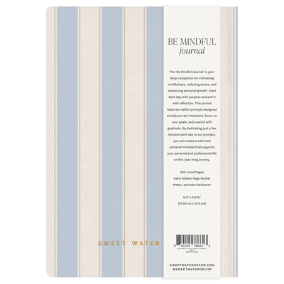 "Be Mindful" Daily 5 Minute Prompted Journal - Stripes