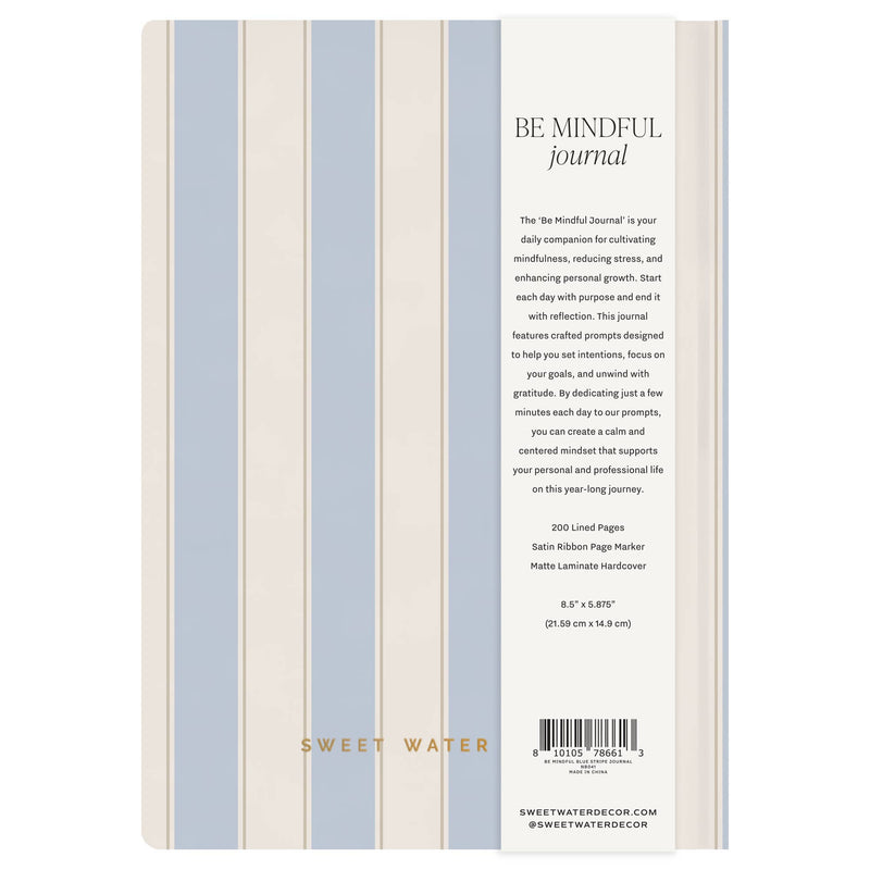 "Be Mindful" Daily 5 Minute Prompted Journal - Stripes