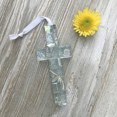 "Baby In Heaven" Infant Memorial Clear Mosaic Cross