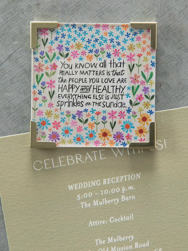 "Happy and Healthy" Corner Magnet