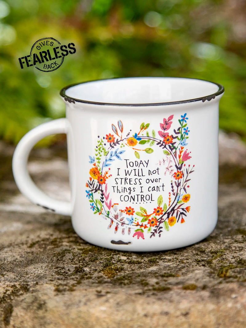 "Today I will Not Stress..." Ceramic Camp Mug