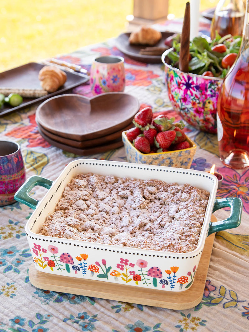 Bake & Take Ceramic Dish with Trivet Lid - "Eat Well"