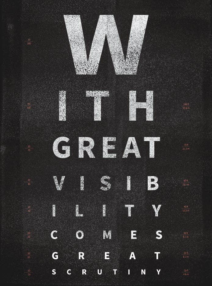 "With Great Visibility Comes Great Scrutiny" Encouragement Card
