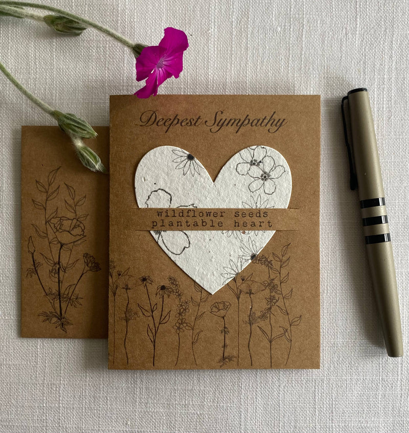 *Plantable* "Deepest Sympathy" Seed Heart Card