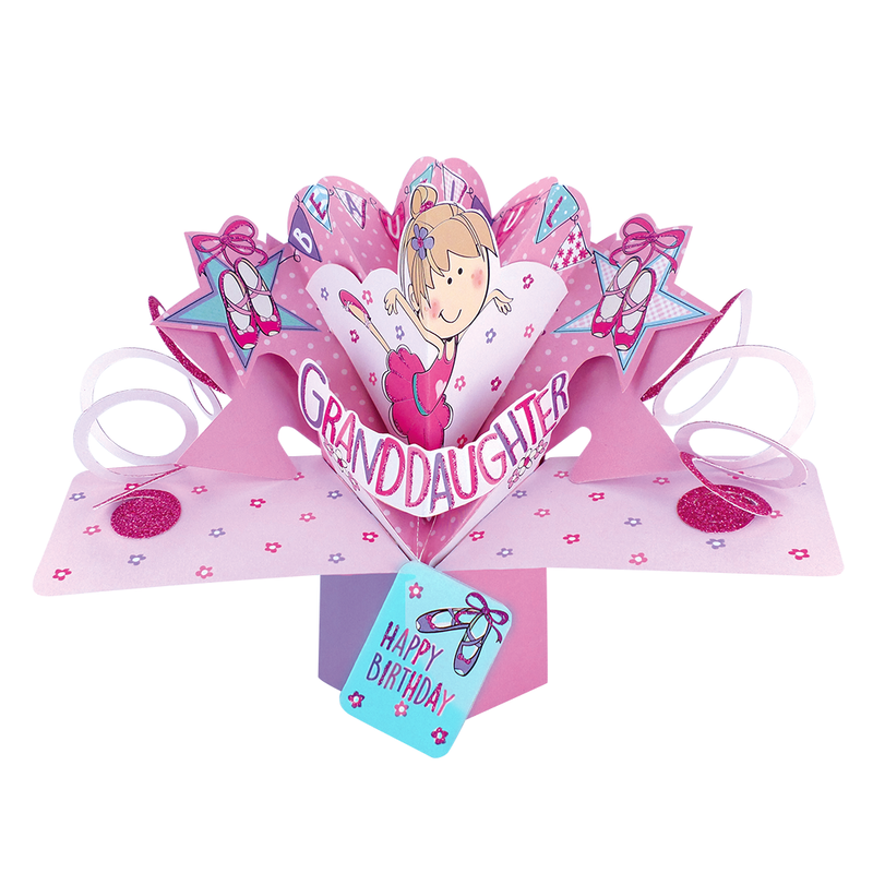 Pop Up “Happy Birthday Granddaughter” Card - Ballerina