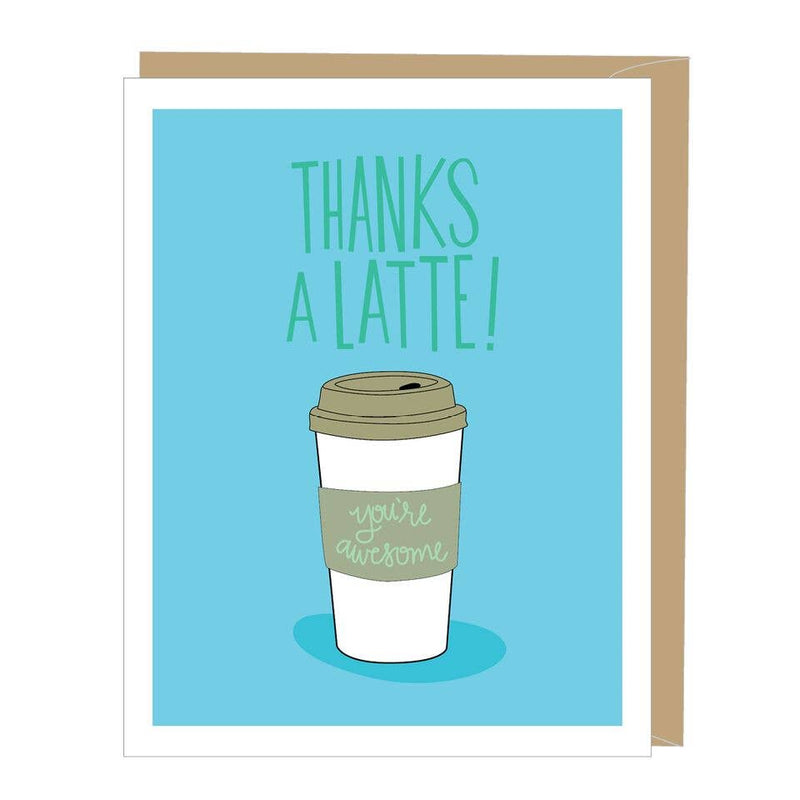 "Thanks A Latte" Box of 10 Thank You Cards