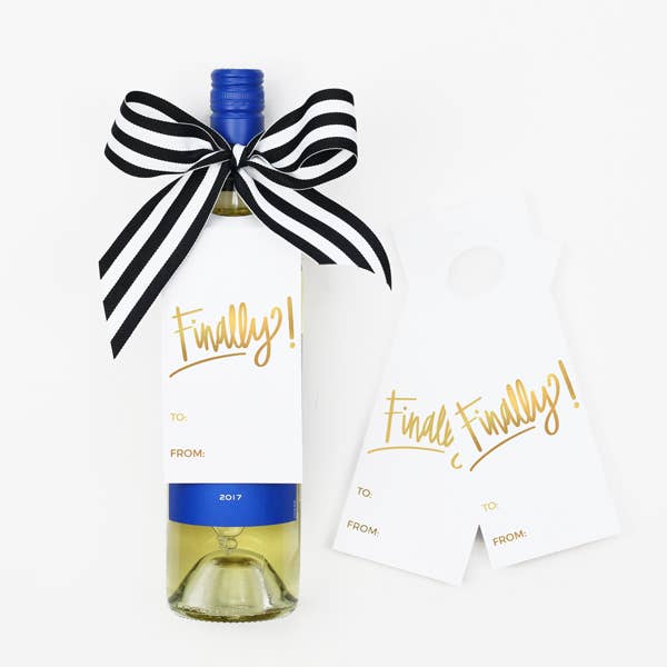 “Finally” Wine Tag + Ribbon Gift Kit