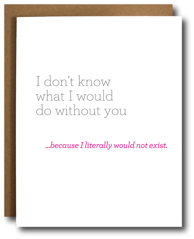 “I Don’t Know What I Would Do Without You…” Funny Mother’s Day Card