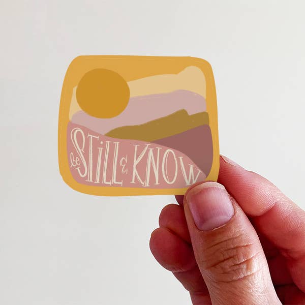 "Be Still and Know” Desert Sunset Vinyl Sticker