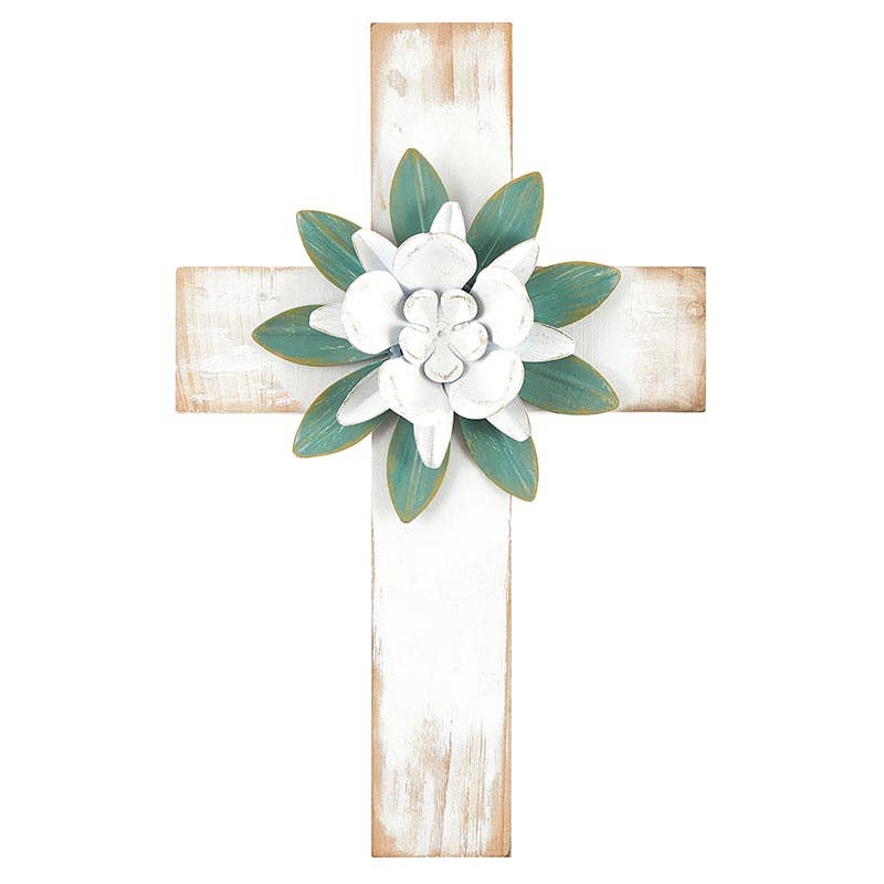 Metal Flower Cross