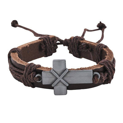 Men's/Women's Cross Leather Bracelet