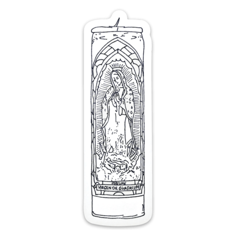 "Virgen de Guadalupe" Prayer Candle Vinyl Sticker - B/W