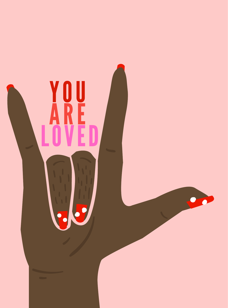 “You Are Loved [Red Nails]” Encouragement Card