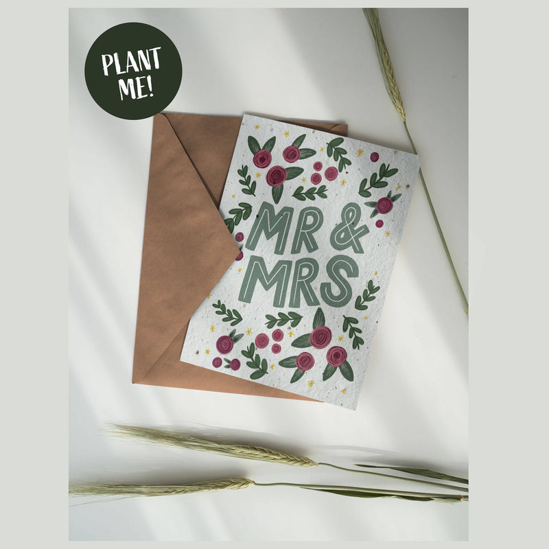 *Plantable* "Mr & Mrs" Wedding Card