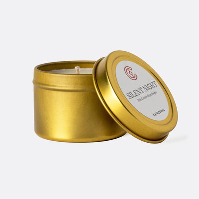 "Silent Night" Gold Tin Candle, Small