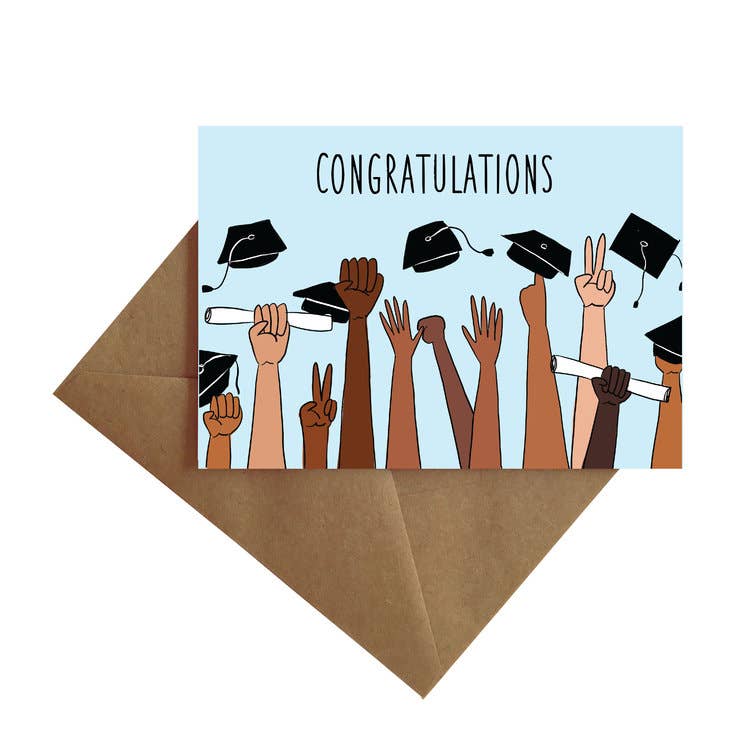 “Congratulations” Graduation Caps Card