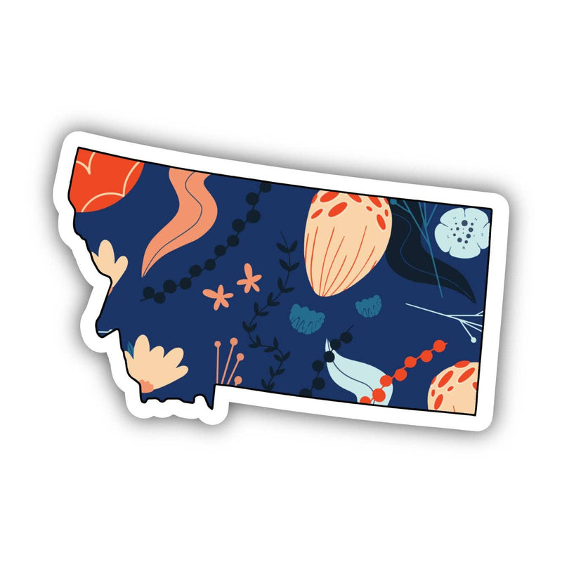 Montana Blue Floral Abstract Sticker
