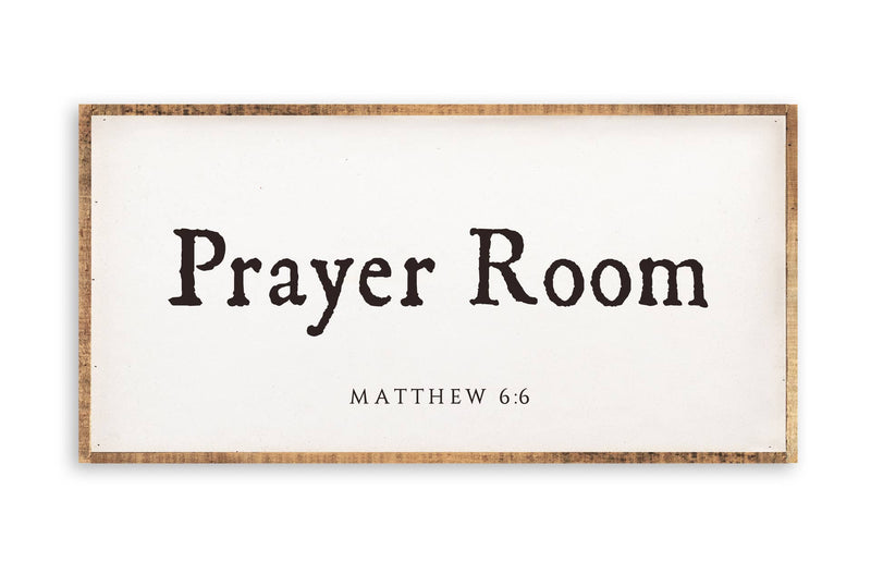 "Prayer Room - Matthew 6:6" Framed Sign