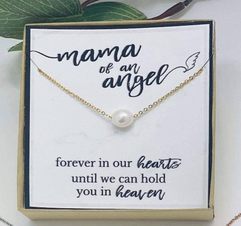 "Mama Of An Angel" Pearl Necklace