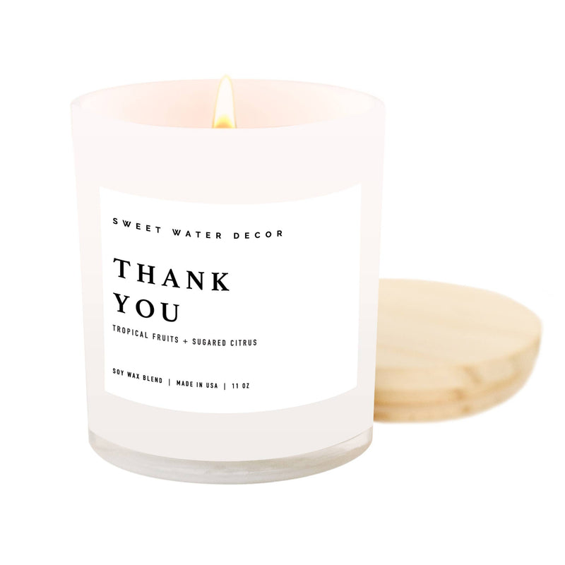 "Thank You" White Jar Celebration Candle