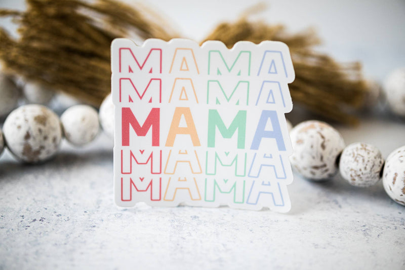 "Mama" Colorful White Vinyl Sticker