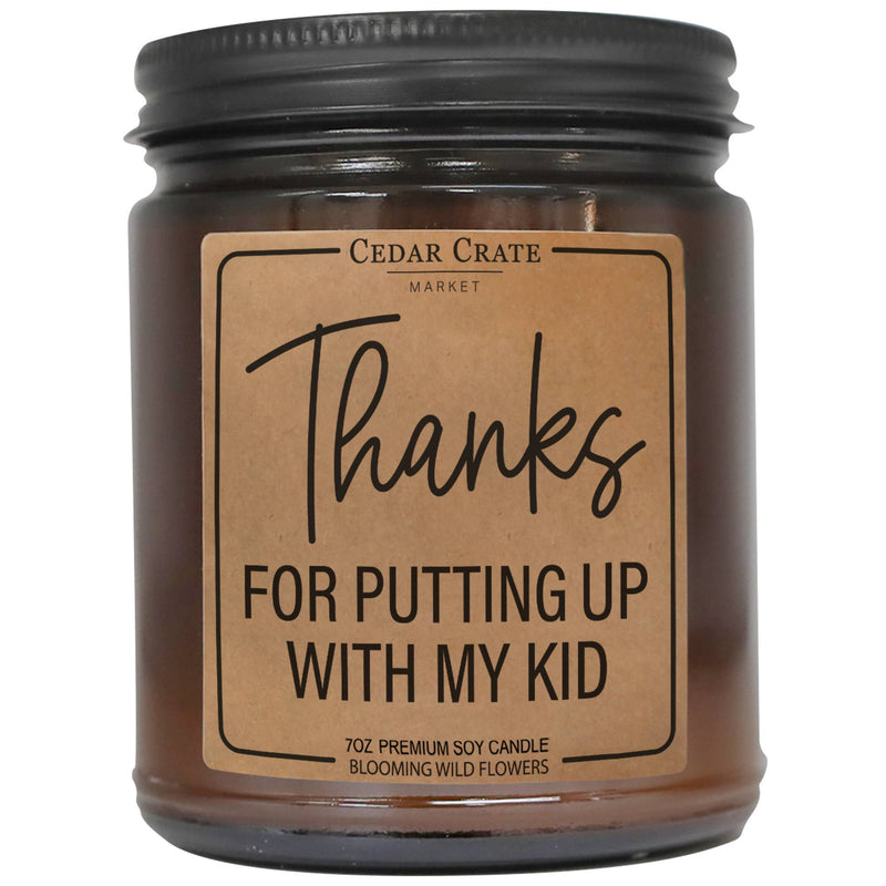"Thanks For Putting Up With My Kid" Amber Jar