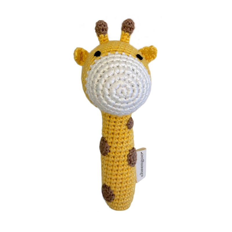 Giraffe Stick Hand Crocheted Rattle
