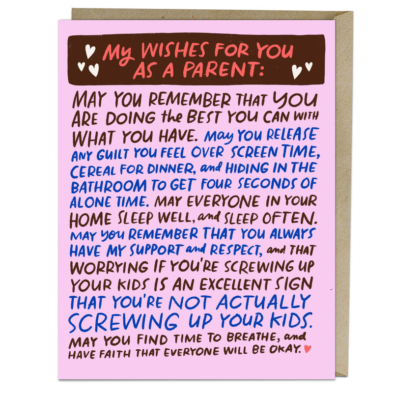 "Wishes For You As A Parent" Card