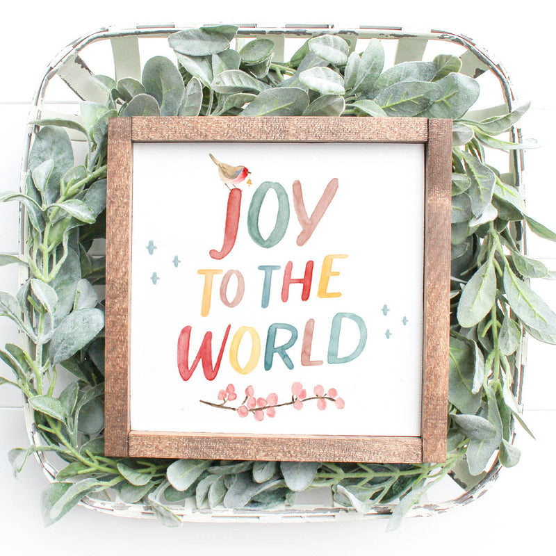 "Joy to World" Framed Christmas Sign