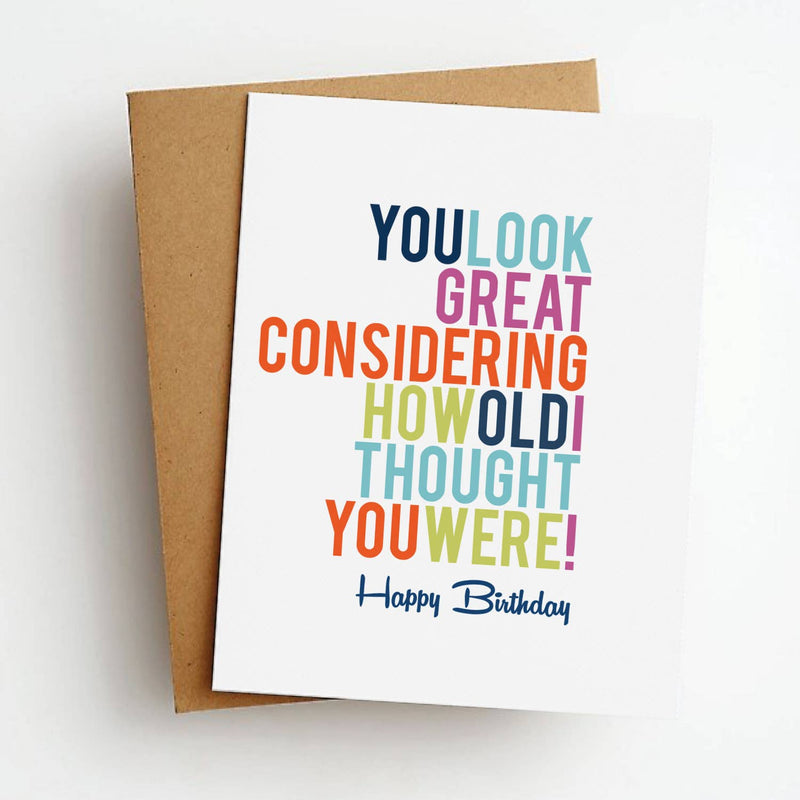 "Considering" Happy Birthday Card