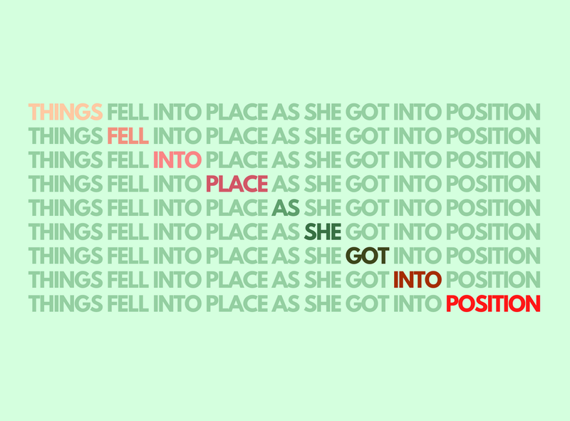 "Things Fell Into Place As She Got Into Position" Encouragement Card