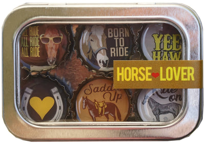 Upcycled "Horse Lover" Magnet - Six Pack