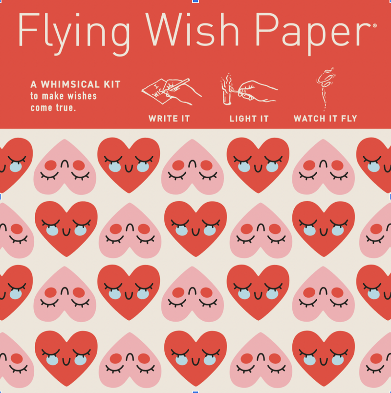 "Sweet Hearts" Flying Wish Paper (Large with 50 Wishes + Accessories)