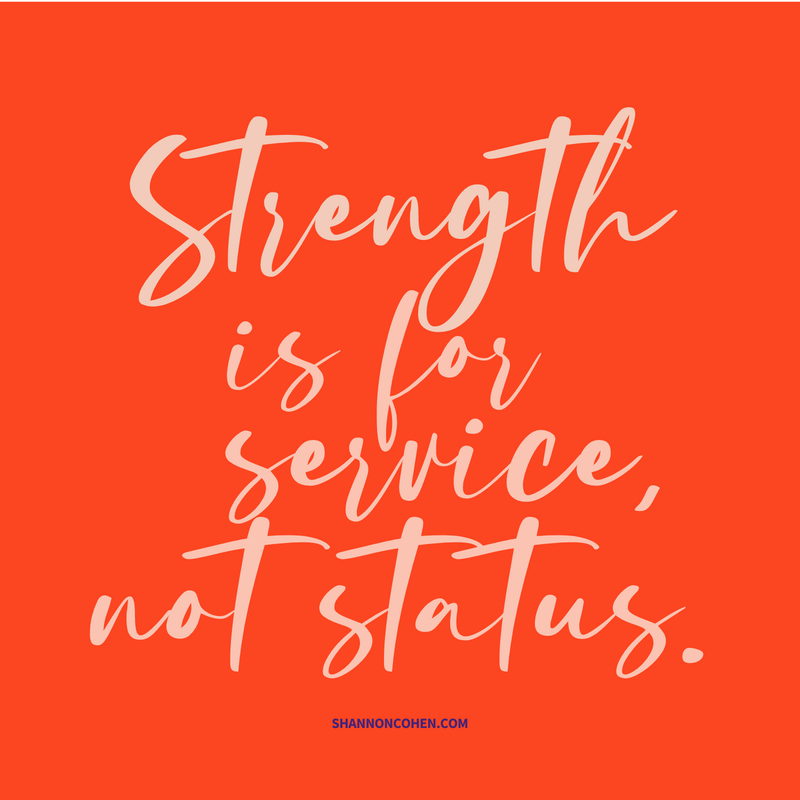 "Strength Is For Service, Not Status" Vinyl Sticker