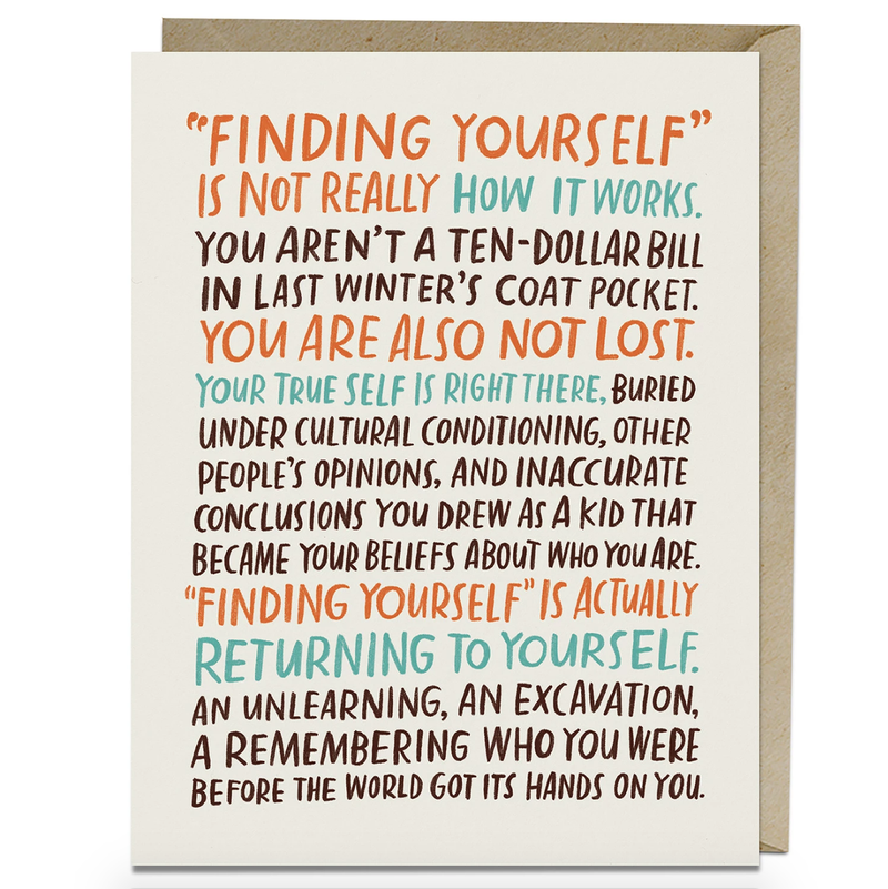 Finding Yourself Encouragement Card