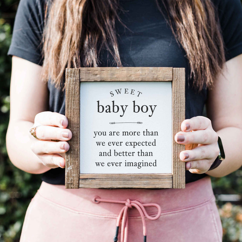 "Sweet Baby Boy" Framed Sign