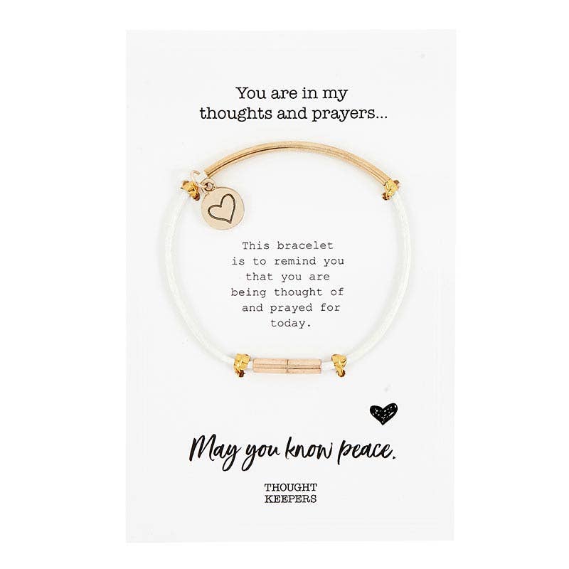 "May You Know Peace" Charm Bracelet- White
