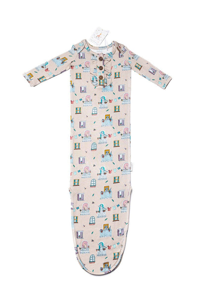 Woodland Pals Knotted Gown: 0-3M
