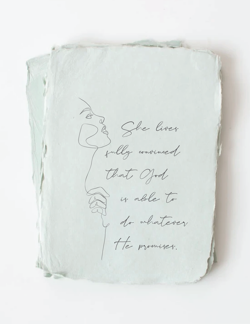 "She Lives Convinced" Faith-Based Card