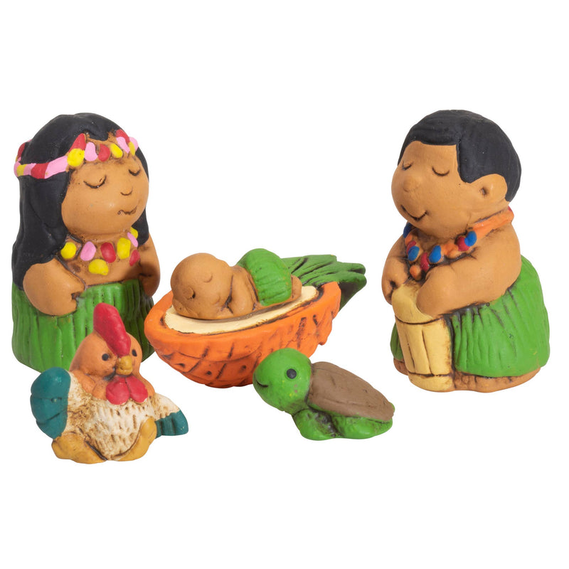 Mini Hawaiian Nativity Set - 6 Piece